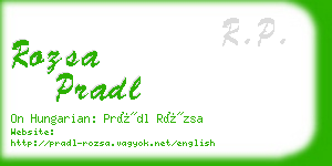 rozsa pradl business card